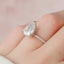 2.5 CT Pear Cut Hidden Halo & Pave Moissanite Engagement Ring - crownmoissanite