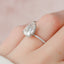 2.5 CT Pear Cut Hidden Halo & Pave Moissanite Engagement Ring - crownmoissanite