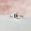 2.0 CT Emerald Dainty Pave Moissanite Engagement Ring - crownmoissanite