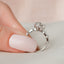2.5 CT Round Solitaire Dainty Pave Moissanite Engagement Ring - crownmoissanite