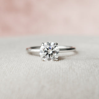 1.0 CT Round Hidden Halo Moissanite Engagement Ring - crownmoissanite