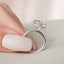 4.5 CT Round Cut Solitaire & Hidden Halo Moissanite Engagement Ring - crownmoissanite
