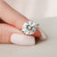 4.5 CT Round Cut Solitaire & Hidden Halo Moissanite Engagement Ring - crownmoissanite