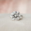 4.5 CT Round Cut Solitaire & Hidden Halo Moissanite Engagement Ring - crownmoissanite