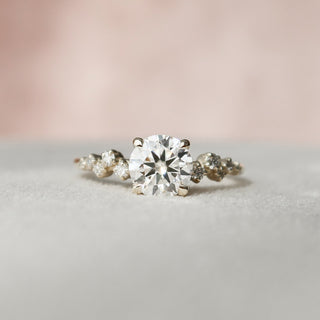 1.0 CT Round Shaped Moissanite Hidden Halo Engagement Ring - crownmoissanite