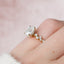 1.5 CT Oval Shaped Moissanite Hidden Halo Engagement Ring - crownmoissanite