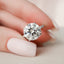 4.5 CT Round Cut Solitaire & Hidden Halo Moissanite Engagement Ring - crownmoissanite