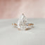 4.0 CT Pear Solitaire Dainty Pave Style Moissanite Engagement Ring - crownmoissanite