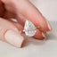 4.0 CT Pear Solitaire Dainty Pave Style Moissanite Engagement Ring - crownmoissanite