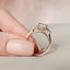 2.0 CT Oval Three Stone & Hidden Halo Moissanite Engagement Ring - crownmoissanite