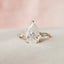 2.5 CT Pear Cut Solitaire & Twig Pave Moissanite Engagement Ring - crownmoissanite