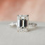 3.0 CT Emerald Solitaire & Hidden Halo Setting Moissanite Engagement Ring - crownmoissanite