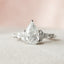 1.50 CT Pear Shaped Moissanite Cluster Engagement Ring - crownmoissanite