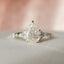 1.50 CT Pear Shaped Moissanite Cluster Engagement Ring - crownmoissanite