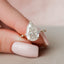 3.5 CT Pear Cut Dainty Pave Moissanite Engagement Ring - crownmoissanite