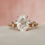 2.0 CT Oval Cut Cluster Style Pave Moissanite Engagement Ring - crownmoissanite