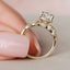 2.0 CT Oval Cut Cluster Style Pave Moissanite Engagement Ring - crownmoissanite