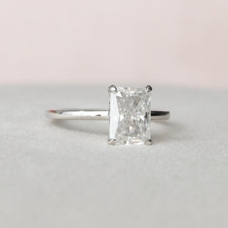 2.0 CT Radiant Hidden Halo & Solitaire Moissanite Engagement Ring - crownmoissanite