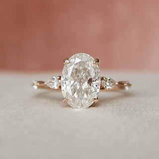 2.0 CT Oval Hidden Halo Moissanite Engagement Ring - crownmoissanite