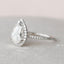 2.0 CT Pear Cut Halo & Pave Setting Moissanite Engagement Ring - crownmoissanite