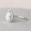 2.0 CT Pear Cut Halo & Pave Setting Moissanite Engagement Ring - crownmoissanite