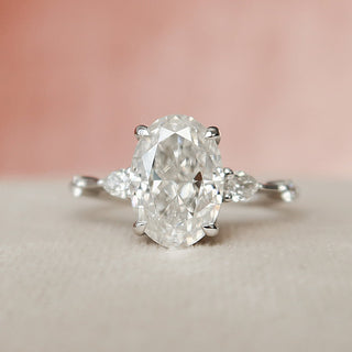 2.0 CT Oval Hidden Halo Moissanite Engagement Ring - crownmoissanite