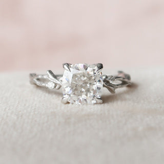 2.0 CT Cushion Twig Style Moissanite Engagement Ring - crownmoissanite