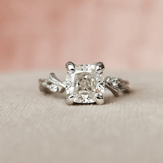 1.50 CT Cushion Twig Style Moissanite Engagement Ring - crownmoissanite