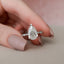 3.0 CT Pear Solitaire Milgrain Pave Moissanite Engagement Ring - crownmoissanite