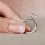 3.5 CT Oval Cut Solitaire Hidden Halo Moissanite Engagement Ring - crownmoissanite