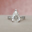 3.0 CT Pear Solitaire Milgrain Pave Moissanite Engagement Ring - crownmoissanite
