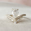 1.5 CT Pear Shaped Moissanite Chevron Engagement Ring - crownmoissanite