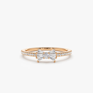 0.25 TCW Baguette and Round Cut Bow Moissanite Wedding Band