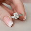 1.0 -3.0 CT Radiant Cut Hidden Halo Moissanite Bridal Ring Set - crownmoissanite