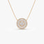 0.84 TCW Round Cut Halo Setting Circle Moissanite Diamond Necklace