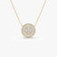 0.84 TCW Round Cut Halo Setting Circle Moissanite Diamond Necklace