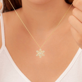 0.80 TCW Round & Baguette Cut Snowflake Moissanite Diamond Necklace