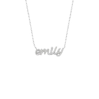 Customized Nameplate Moissanite Diamond Necklace for Women - crownmoissanite