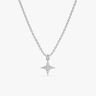 0.07 TCW Round Cut North Star Moissanite Diamond Necklace