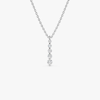 0.22 TCW Round Cut Layered Five Stone Moissanite Diamond Necklace