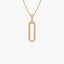 0.05 TCW Round Cut Gold Paper Clip Link Moissanite Diamond Necklace