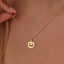 Solid Plain Gold Halloween Pumpkin Pendant Necklace