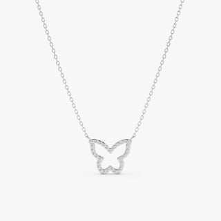 0.07 TCW Round Cut Butterfly Moissanite Diamond Necklace