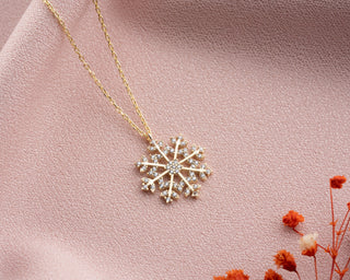 0.45 TCW Round Cut Snowflake Moissanite Diamond Necklace