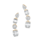 0.75 TCW Round & Baguette Moissanite Diamond Ear Crawlers Earrings - crownmoissanite