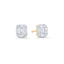 1.50 TCW Round & Emerald Moissanite Diamond Stud Earrings - crownmoissanite