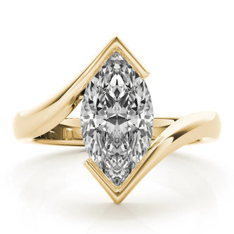 2.0-3.0 CT Marquise Cut Moissanite Half Bezel Engagement Ring