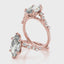 2.5 - 4.0 CT Marquise Moissanite Cluster Style Engagement Ring