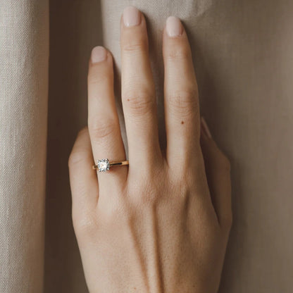 1.0 - 3.0 CT Round Moissanite Solitaire Engagement Ring