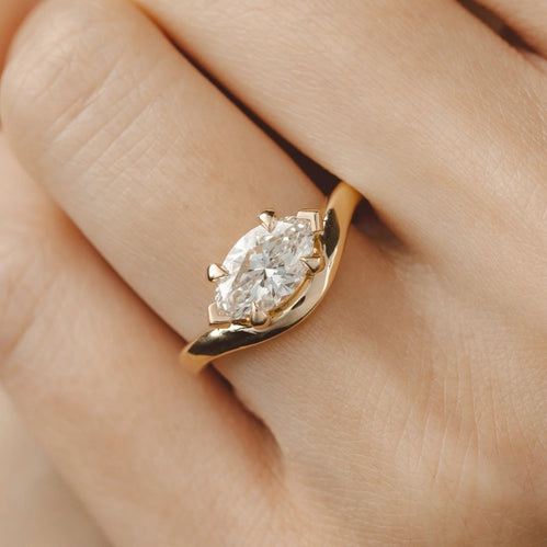 1.5 - 2.5 CT Marquise Moissanite Unique Engagement Ring